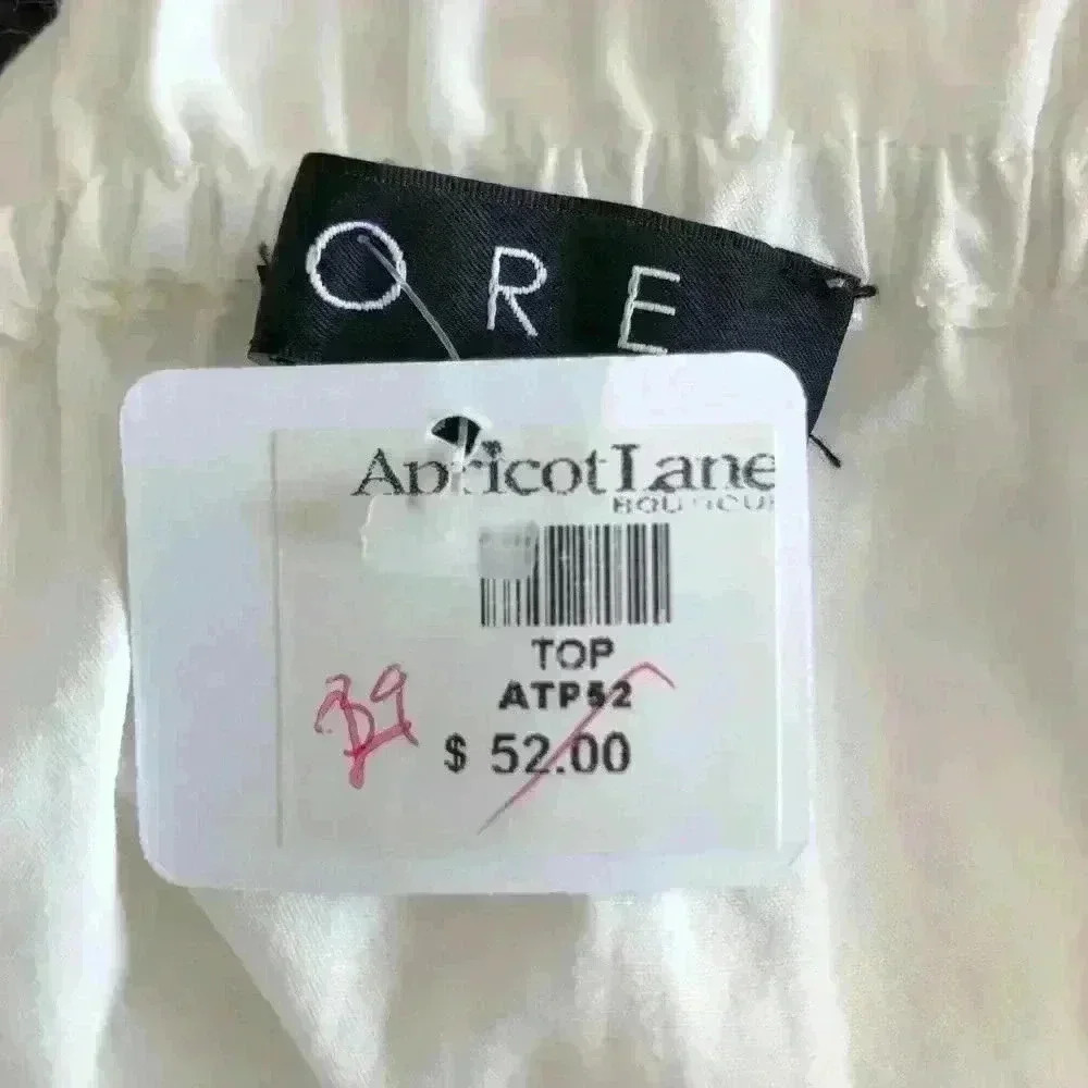 Apricot Lane White Over the Shoulder Crop Top S - Picture 4 of 8